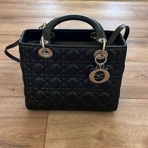 CD Lady Bag Cannage Quilt Black
